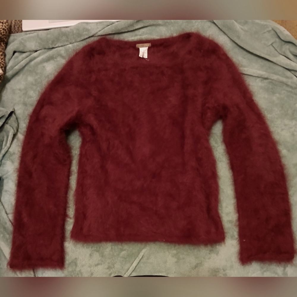 Garnet Red Angora Sweater